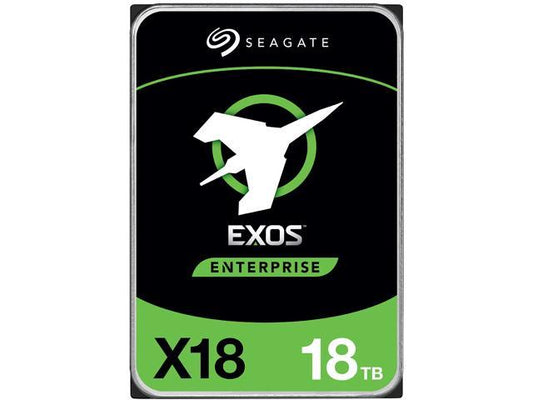 Seagate Exos X18 18TB Enterprise HDD - CMR 3.5 Inch Hyperscale SATA 6Gb/s, 7200 RPM, 512e and 4Kn FastFormat, Low Latency with Enhanced Caching (ST18000NM000J)