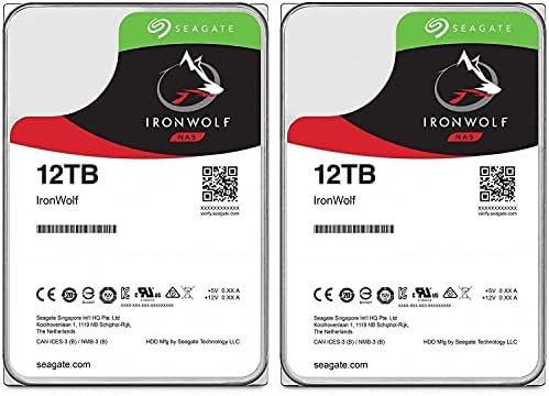 Seagate IronWolf ST12000VN0008 12 TB Hard Drive - SATA 600-3.5" Drive - Internal - 7200RPM - 256 MB Buffer 2 Pack