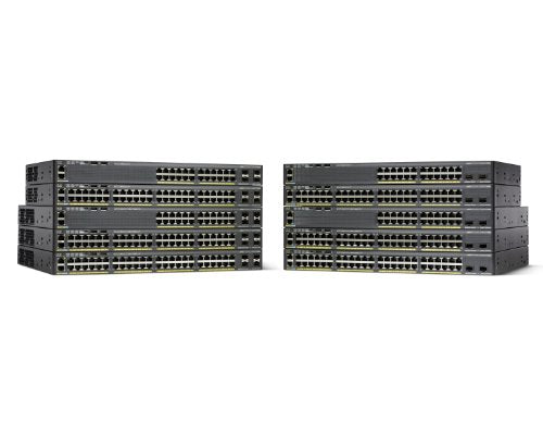Cisco Catalyst 2960X-48LPD-L Network Switch, 48 Gigabit Ethernet Ports, 370W PoE Budget, two 10 G SFP+ Uplink Ports