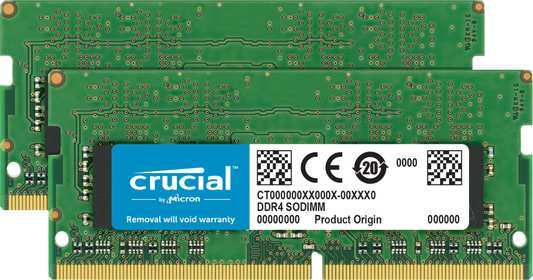 Crucial RAM 64GB Kit (2x32GB) DDR4 3200MHz CL22 (or 2933MHz or 2666MHz) Laptop Memory CT2K32G4SFD832A