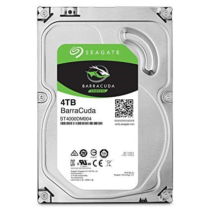 Seagate 4TB Barracuda SATA 6Gb/s 256MB Cache 3.5-Inch Internal Hard Drive (ST4000DM004) Single Pack,Mechanical Hard Disk
