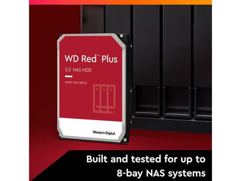 Western Digital 4TB WD Red Plus NAS Internal Hard Drive HDD - 5400 RPM, SATA 6 Gb/s, CMR, 128 MB Cache, 3.5" -WD40EFZX