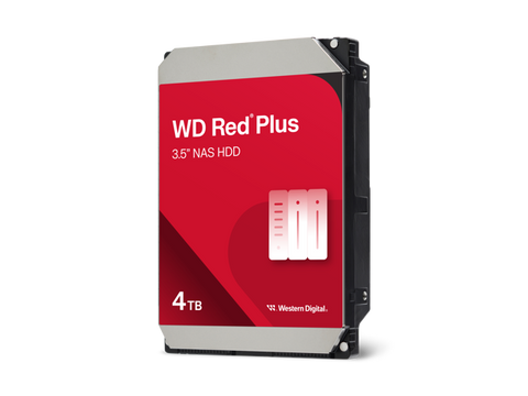 Western Digital 4TB WD Red Plus NAS Internal Hard Drive HDD - 5400 RPM, SATA 6 Gb/s, CMR, 128 MB Cache, 3.5" -WD40EFZX