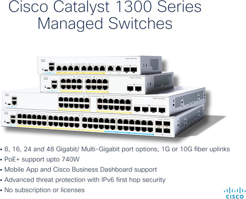Cisco Catalyst 1300-8T-E-2G Managed Switch