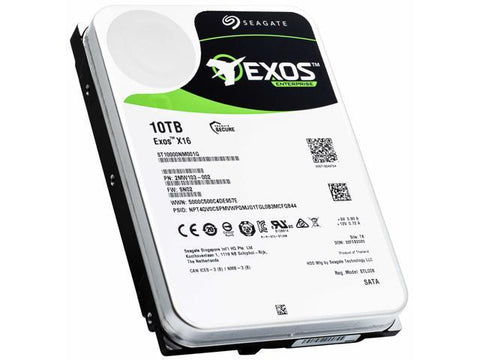 Seagate Exos X16 10TB Internal Hard Drive Enterprise HDD - 3.5 Inch 512e/4Kn SATA 6Gb/s, 7200RPM, 256MB Cache, Frustration Free Packaging (ST10000NM001G)